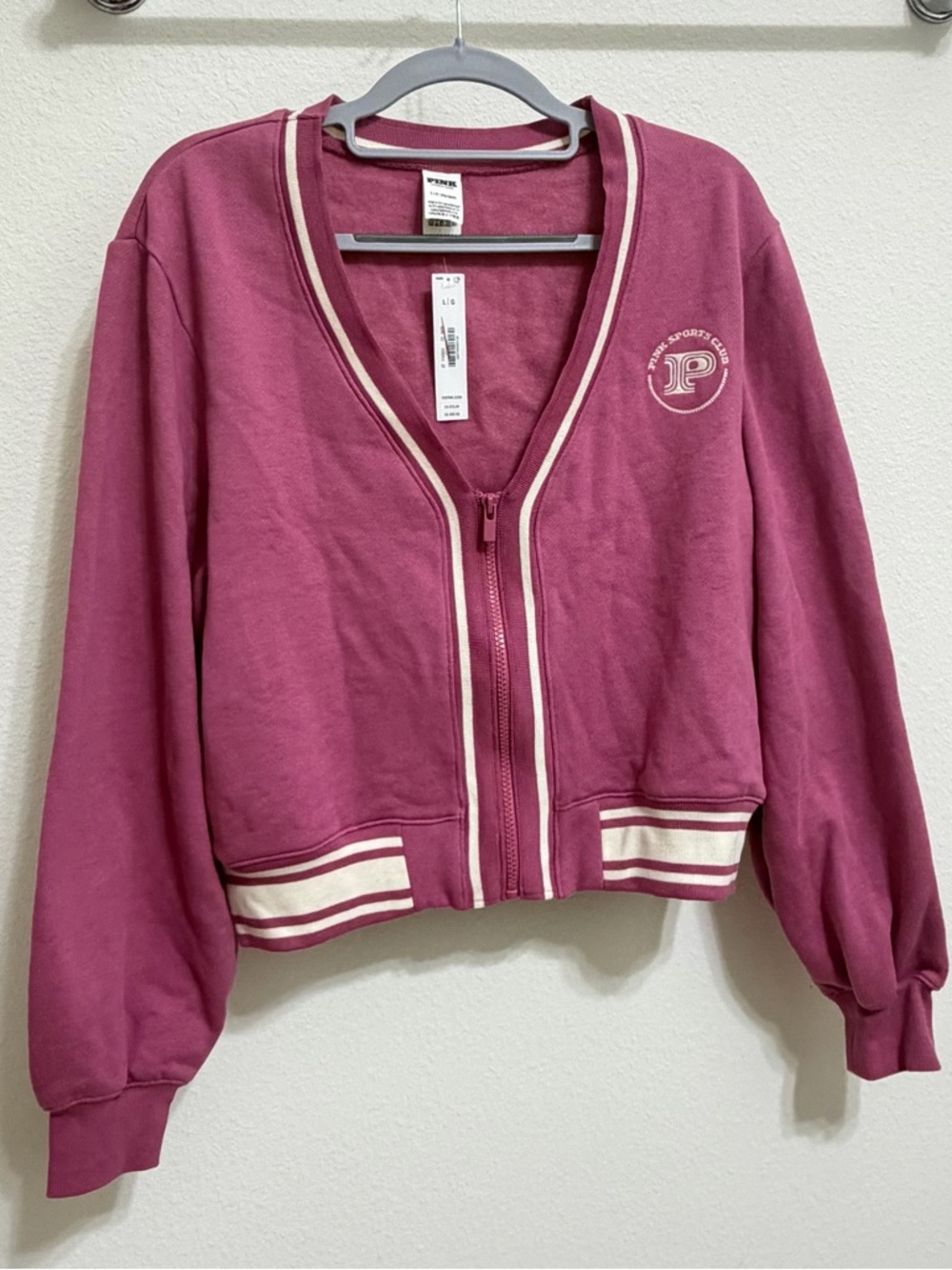 PINK Victoria's Secret Crop Sports Club Varsity Jacket - Picture 10 of 14